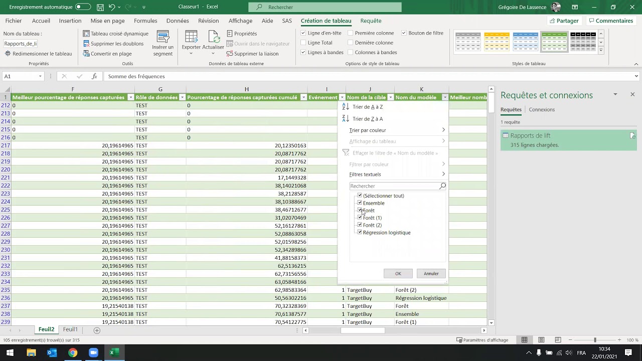 Calcul ROI depuis Model Studio